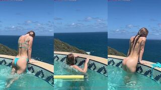 Daisy Keech teasing in the pool only for you to see her nude ass!