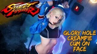 Molly Red Wolf gets her face glazed and filled with cum in kinky glory hole scene with Cammy White