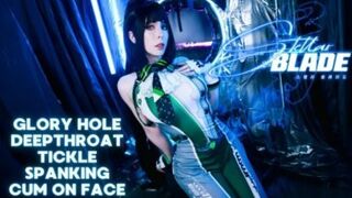 Molly Red Wolf deepthroats & takes a facial in POV cosplay with Stellar Blade