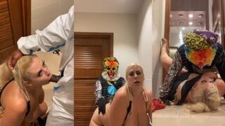 Lila Lovely goes wild in bathroom with the clown - POV BJ, tit fuck, and blowjob galore!