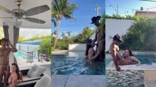 Cassie Lenoir enjoys outdoor pool party with King Means in 2025