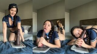 Bbystar tries a new BBC dildo and gets a solo session with a big ass