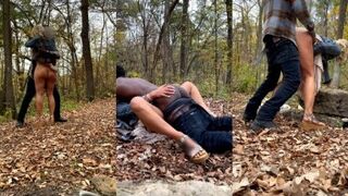 Hotwife WanderingWife gets a BBC creampie on the outside in this Tribal BBC creampie video