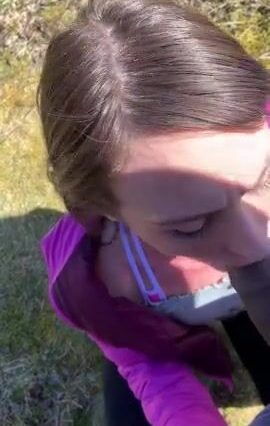 Girl sucking and fucking a bbc outdoor.