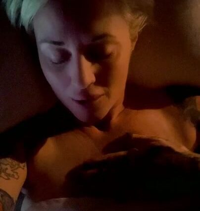 Griffon Ramsey Teasing Her Nipples While Naked on Bed Onlyfans Video