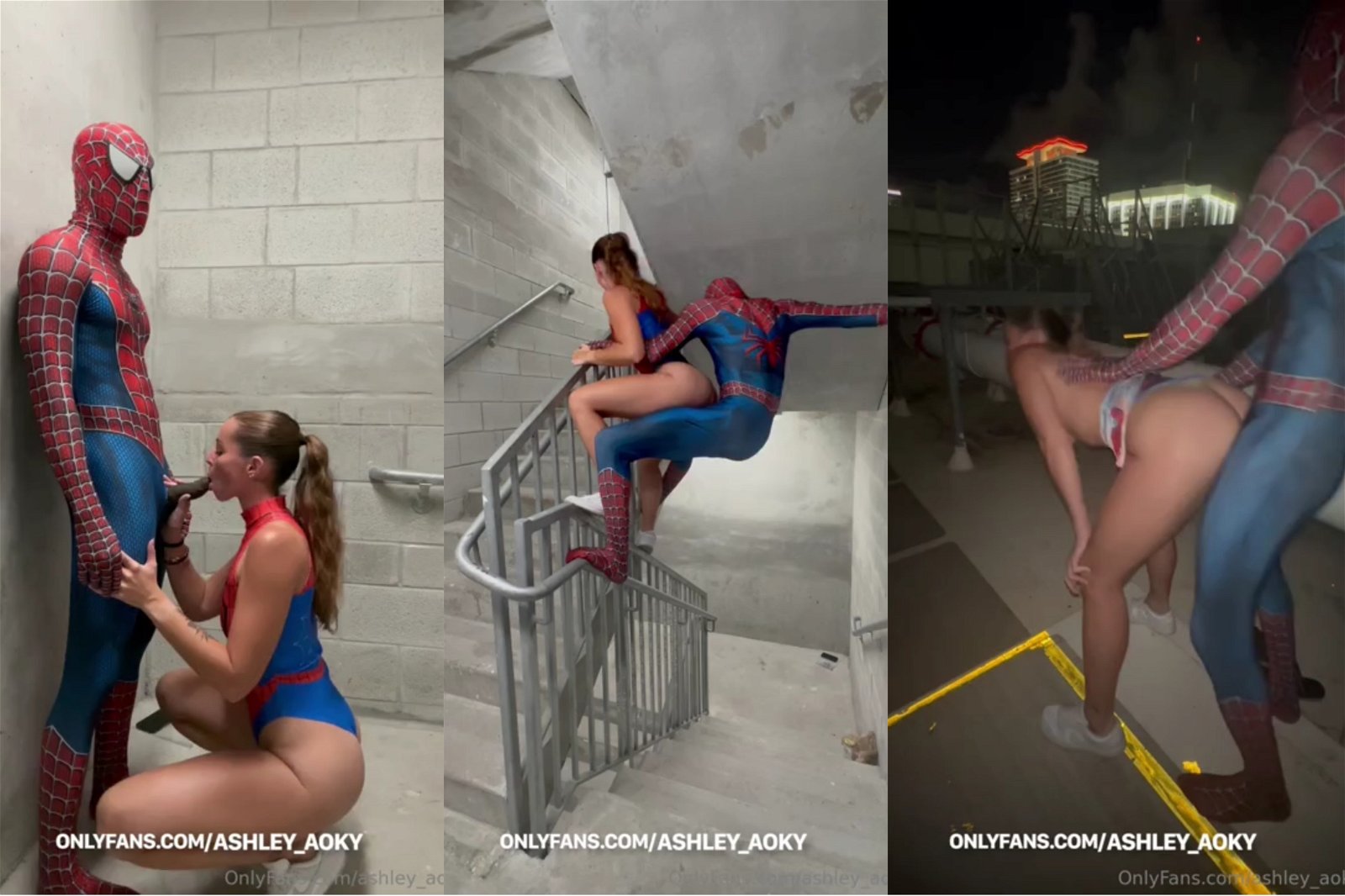 Ashley Aoky- The Amazing Spidergirl and Spiderman Sextape In Public