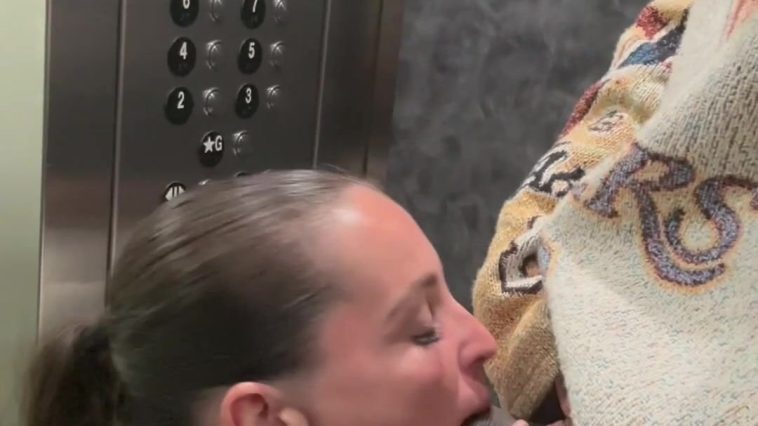 Ashley Aoky Gicing Deep Blowjob to a BBC in Public Elevator Onlyfans Video