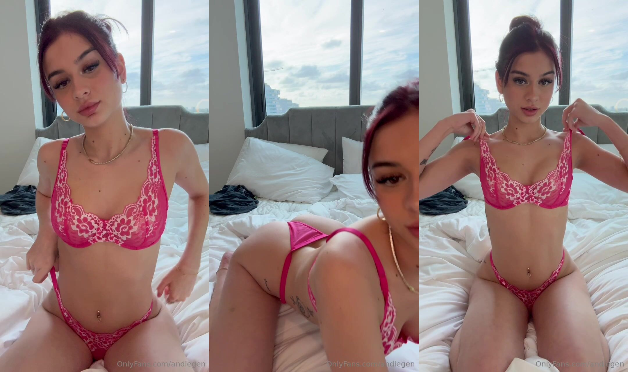 Andiegen Nude Tease In Pink Lingerie OnlyFans Video