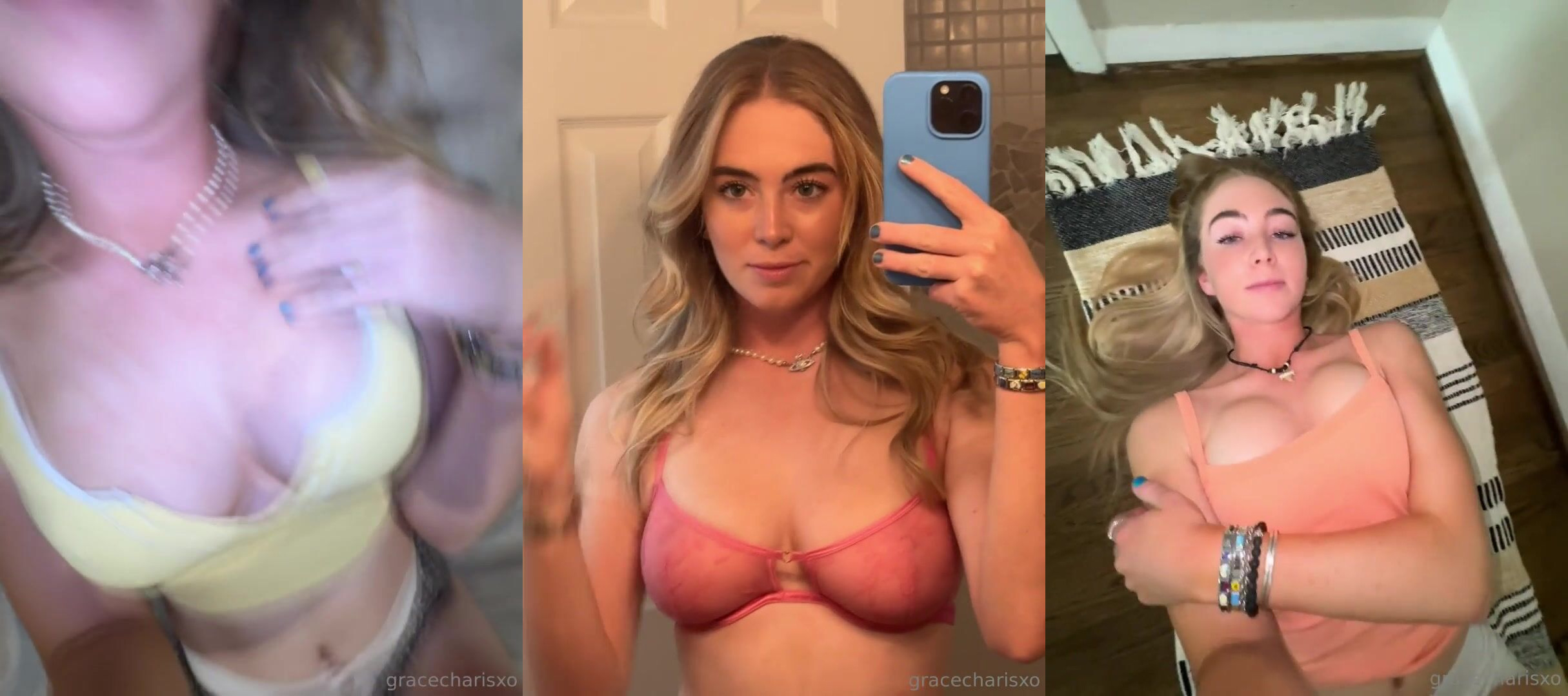 Gracecharisxo Nude Onlyfans Teasing Tits Selfie Video